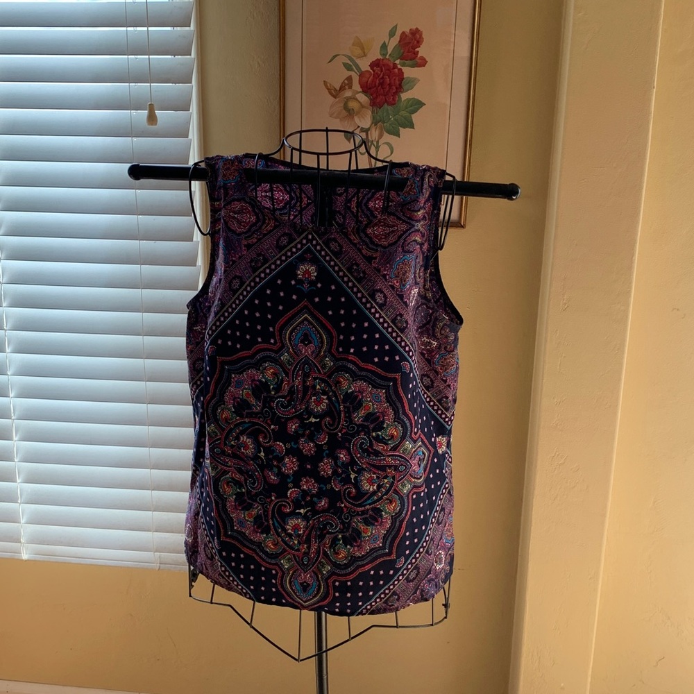 Renee C Colorful Paisley Sleeveless Top